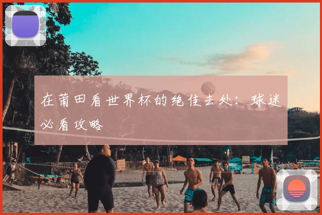 在莆田看世界杯的绝佳去处:球迷必看攻略